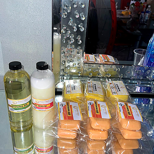 Dolly Face product shelf on Instagram